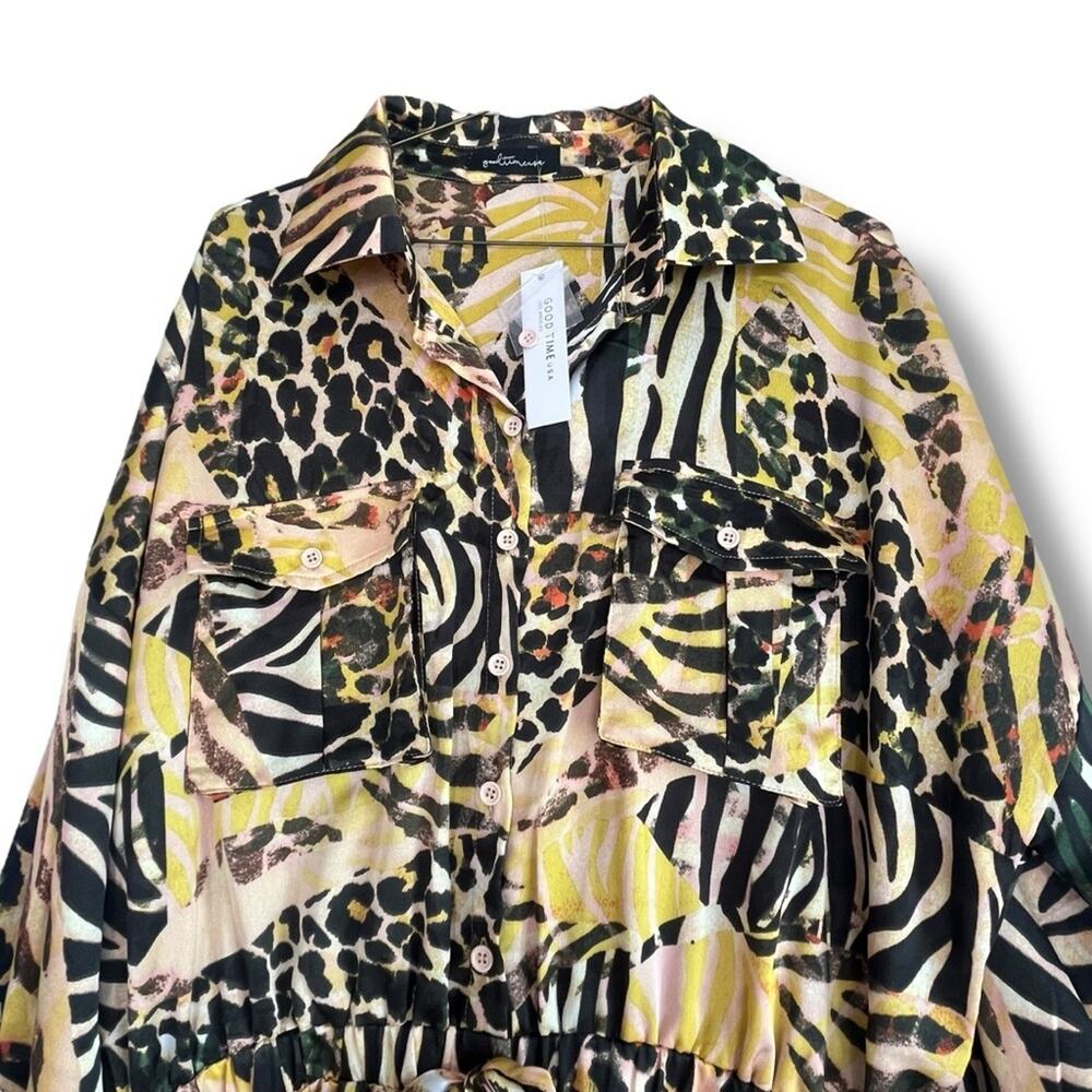 Goodtime U.S.A. mixed animal print long sleeve romper NEW - Picture 4 of 13